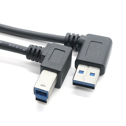 China Ângulo reto USB 3.0 Tipo A Male A do ângulo reto USB 3.0 Tipo B Cabo macho | Fabricante de cabos USB em alta velocidade fabricante