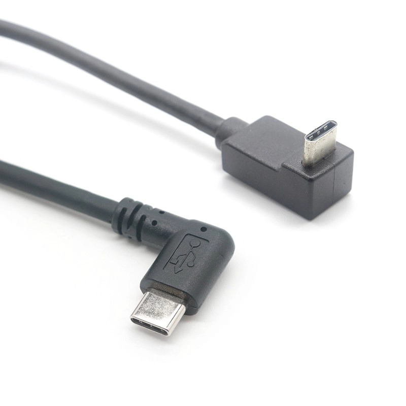 China USB Type-C Male Side-Bend to Type-C Male Up-Angle Cable | Custom Angled USB-C Cable Manufacturer manufacturer