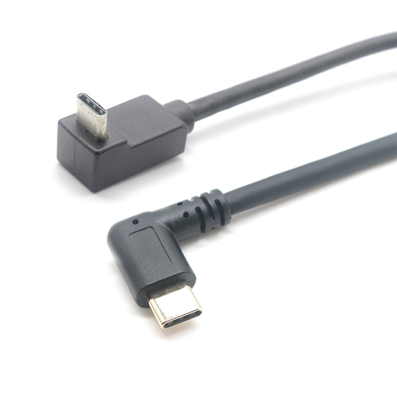 China USB Type-C Male Side-Bend to Type-C Male Up-Angle Cable | Custom Angled USB-C Cable Manufacturer manufacturer