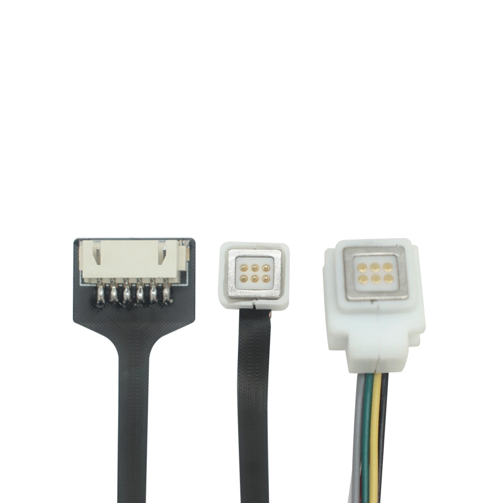 China 6-pins magnetische Pogo-pin mannelijk naar 6-pins XH2.54 haakse vrouwelijke connectorkabel – magnetische veerpinverbinding | Aangepaste kabelfabrikant fabrikant