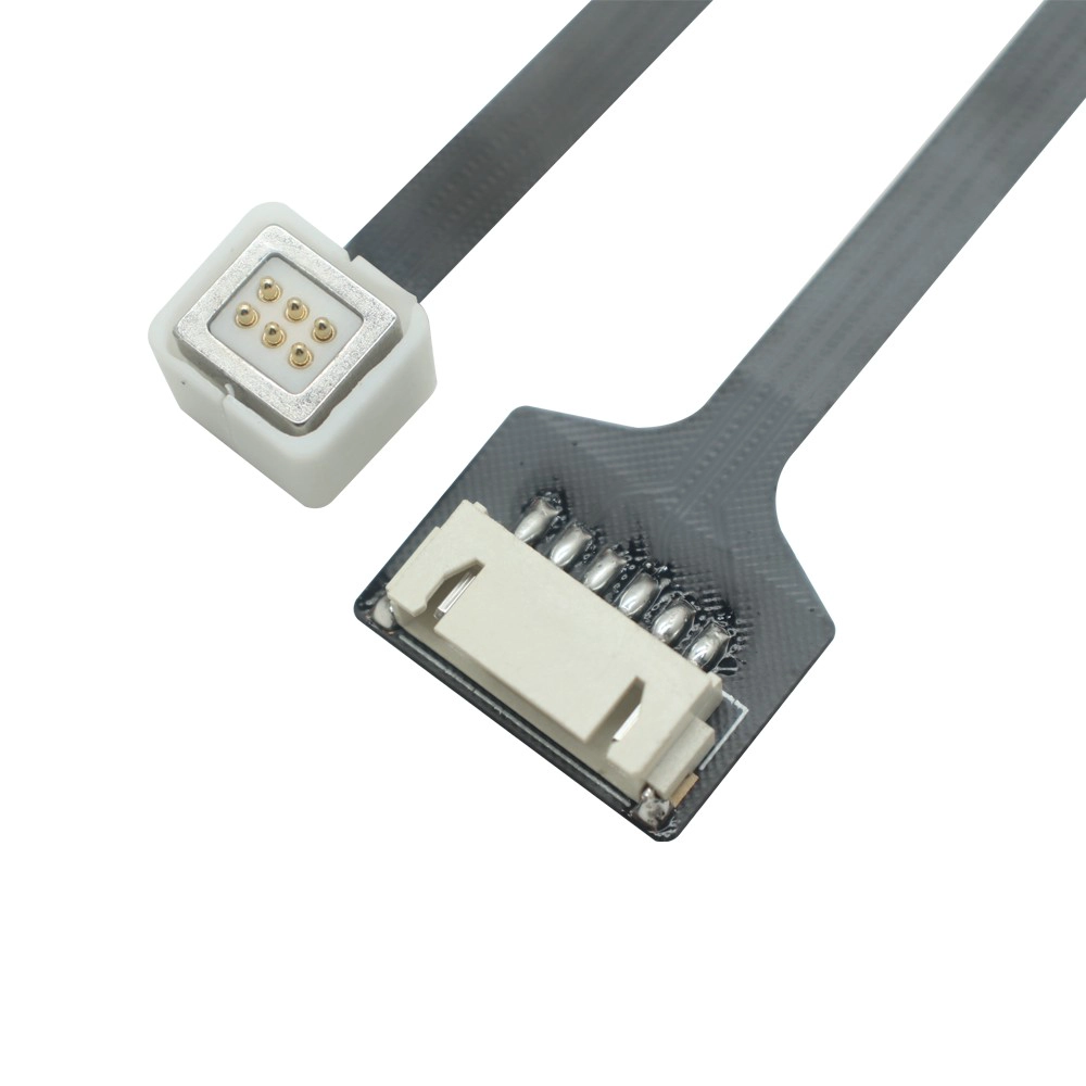 China 6-pins magnetische Pogo-pin mannelijk naar 6-pins XH2.54 haakse vrouwelijke connectorkabel – magnetische veerpinverbinding | Aangepaste kabelfabrikant fabrikant