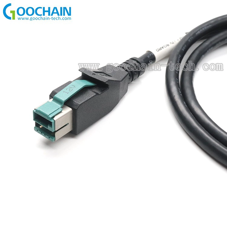 Çin 12V Güç USB'den Sağ Açılı USB-B Erkek'e, 2Pin Terminal Kablosu ile | Özel Güç Veri Kablosu Üreticisi | ISO9001 Sertifikalı üretici firma