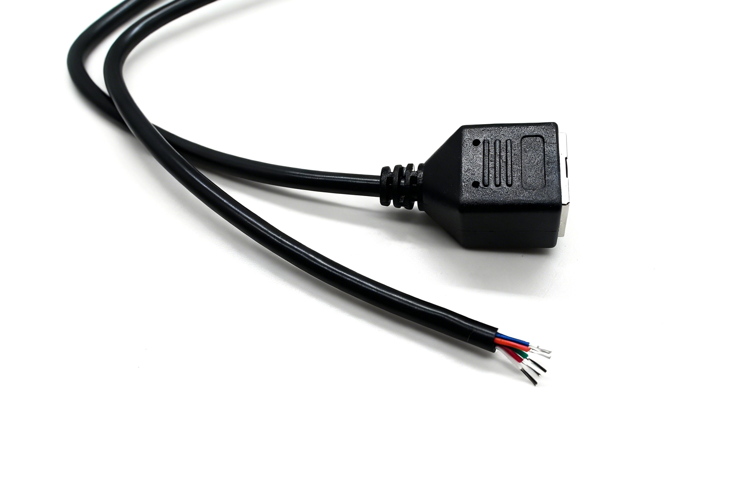 China Conector fêmea RJ12 para cabo aberto | Fabricante de cabo de extensão 6P6C personalizável fabricante