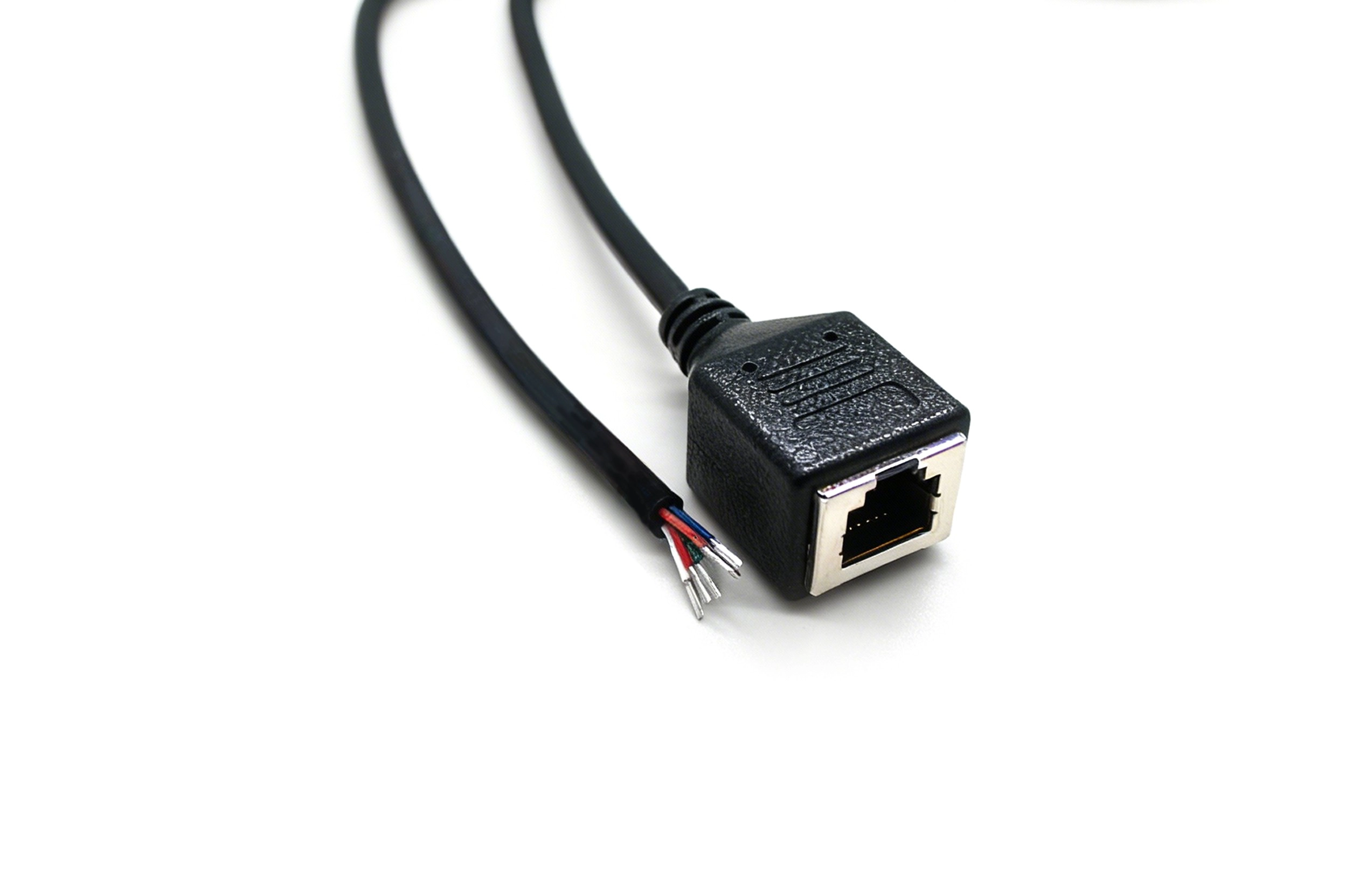 China Conector fêmea RJ12 para cabo aberto | Fabricante de cabo de extensão 6P6C personalizável fabricante