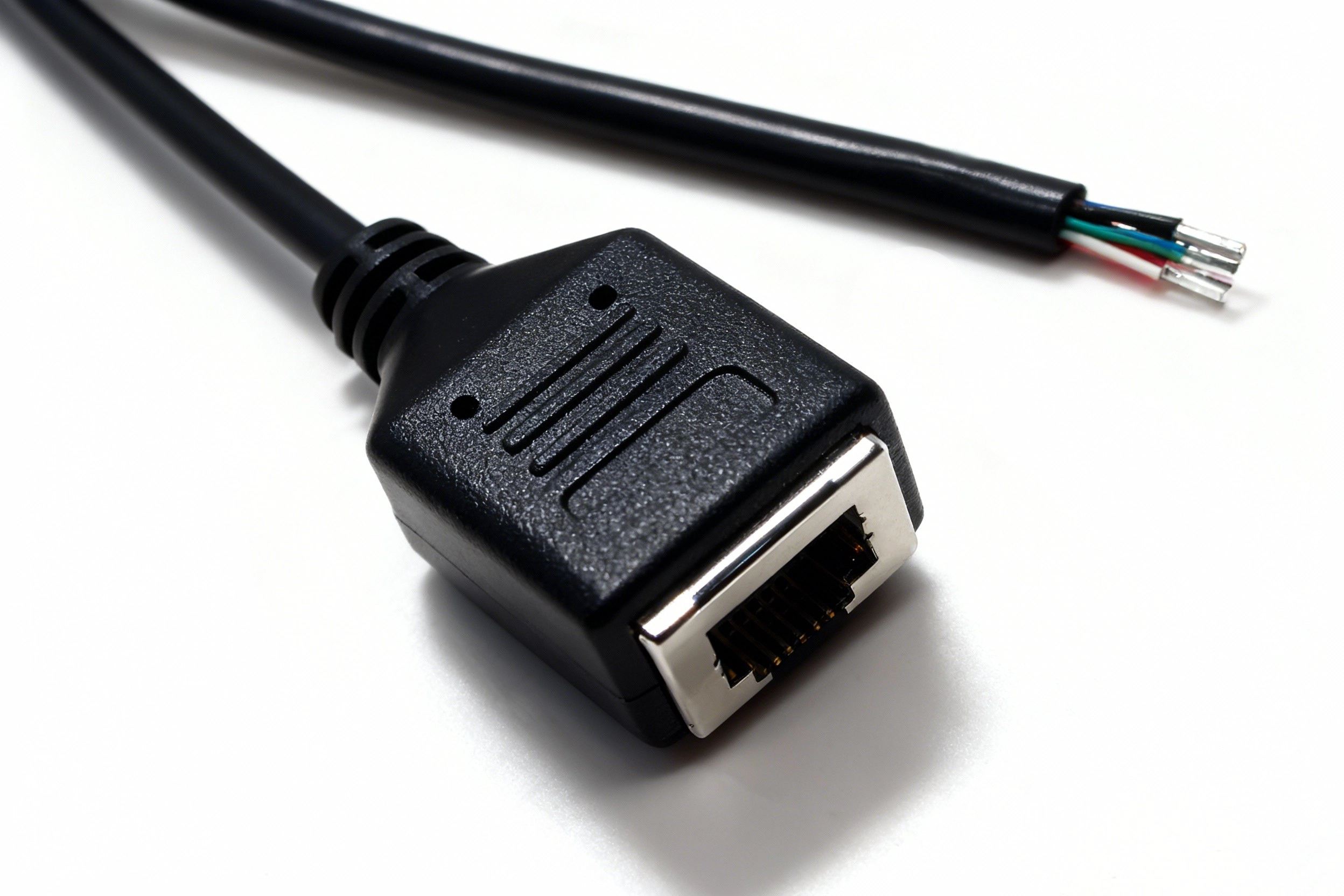 China Conector fêmea RJ12 para cabo aberto | Fabricante de cabo de extensão 6P6C personalizável fabricante