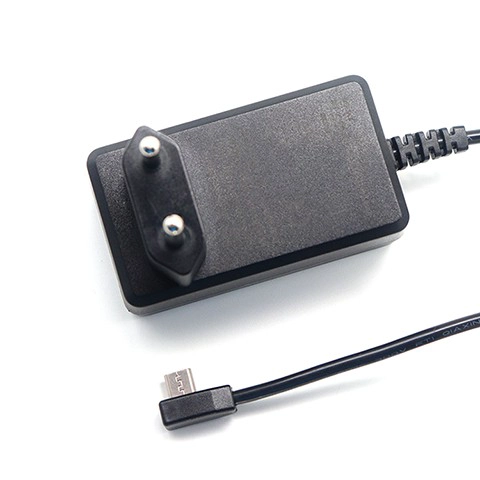 China Adaptador de alimentação de plugue UE com conector micro USB macho voltado para o lado de 90 graus | Fabricante de carregador CA/CC OEM/ODM personalizado fabricante