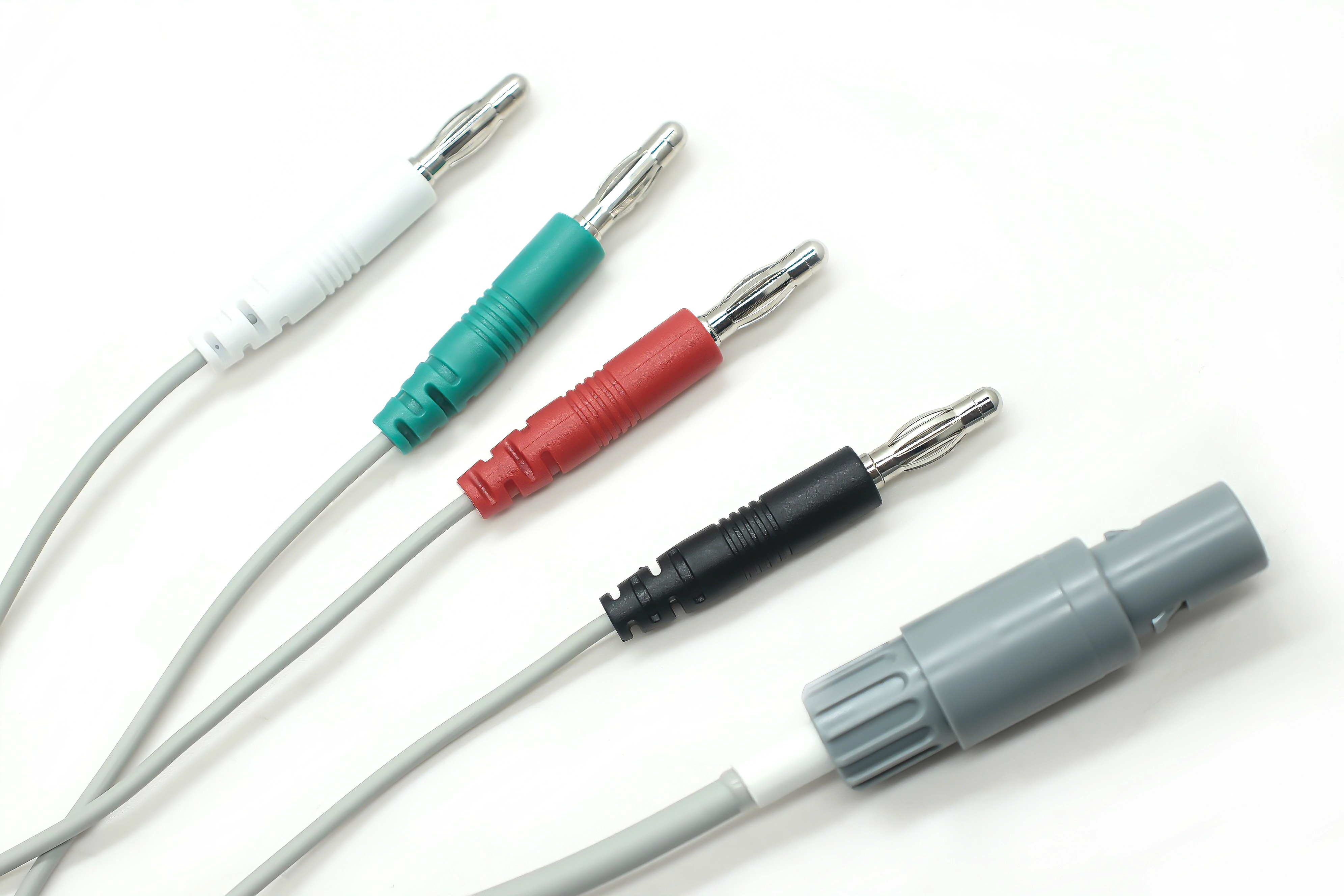 porcelana Conector estilo Lemo a SR con cable de 4 conectores tipo banana | Conjunto de cables conductores de grado médico fabricante