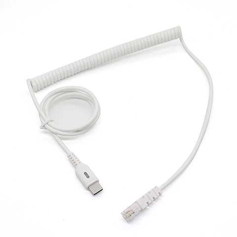 China RJ11 4P4C auf USB Typ-C-Stecker-Spiralkabel – flexible Telefon-/Geräteverbindung, ISO9001-zertifiziert Hersteller