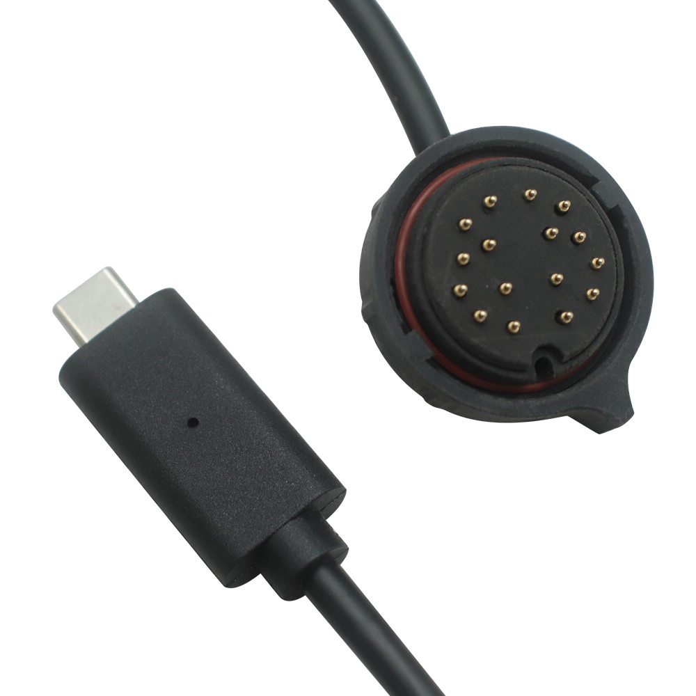الصين كابل USB من النوع C ذكر إلى كابل Pogo Pin Locking ذو 16 سنًا - كابل طاقة وبيانات مخصص الصانع
