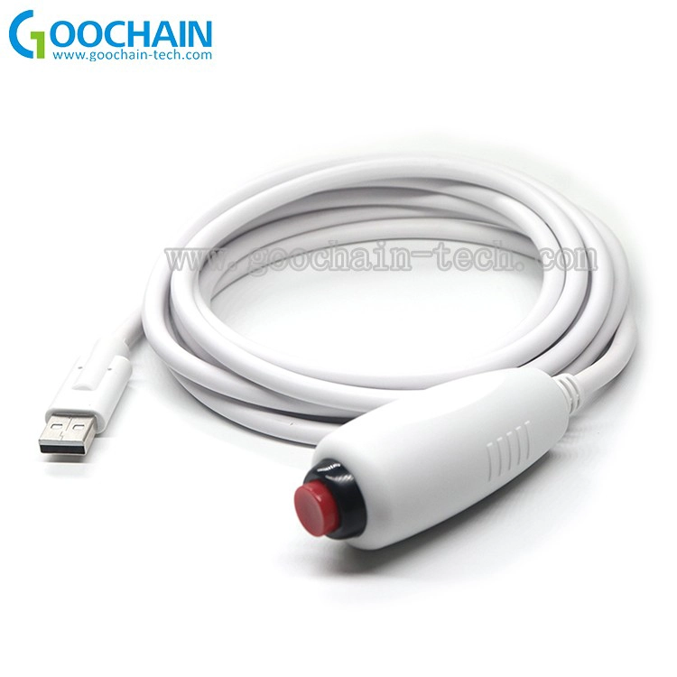porcelana Cable USB-A con botón de llamada de enfermera masculina con clip | Cable de interruptor de botón pulsador de llamada de emergencia para sistemas médicos y de atención fabricante