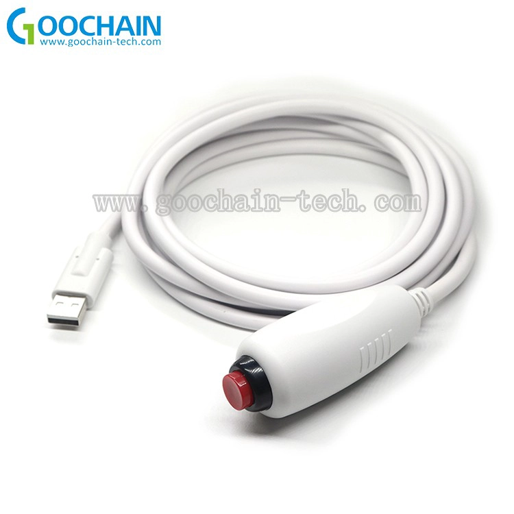 porcelana Cable USB-A con botón de llamada de enfermera masculina con clip | Cable de interruptor de botón pulsador de llamada de emergencia para sistemas médicos y de atención fabricante