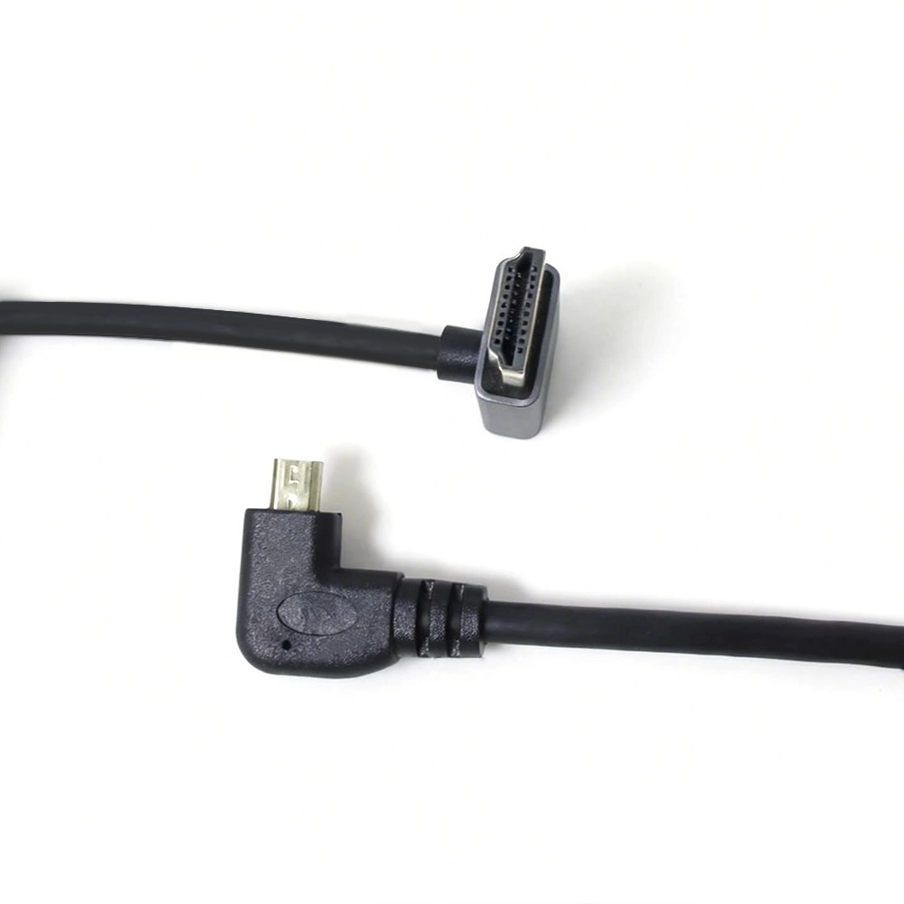 China Micro-HDMI-Stecker 90° nach links abgewinkelt auf HDMI-Stecker 90° nach unten abgewinkelt Hersteller