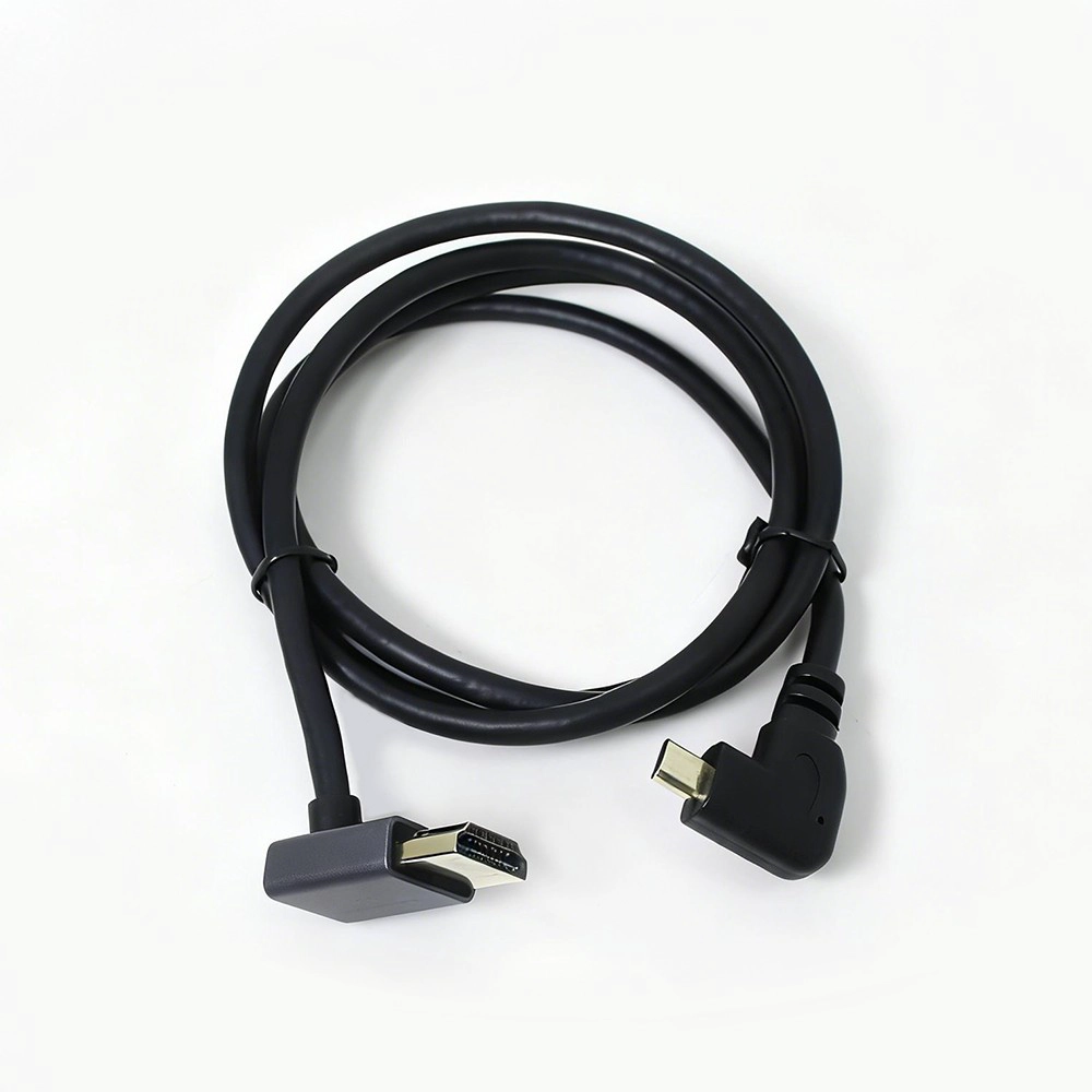 China Micro-HDMI-Stecker 90° nach links abgewinkelt auf HDMI-Stecker 90° nach unten abgewinkelt Hersteller