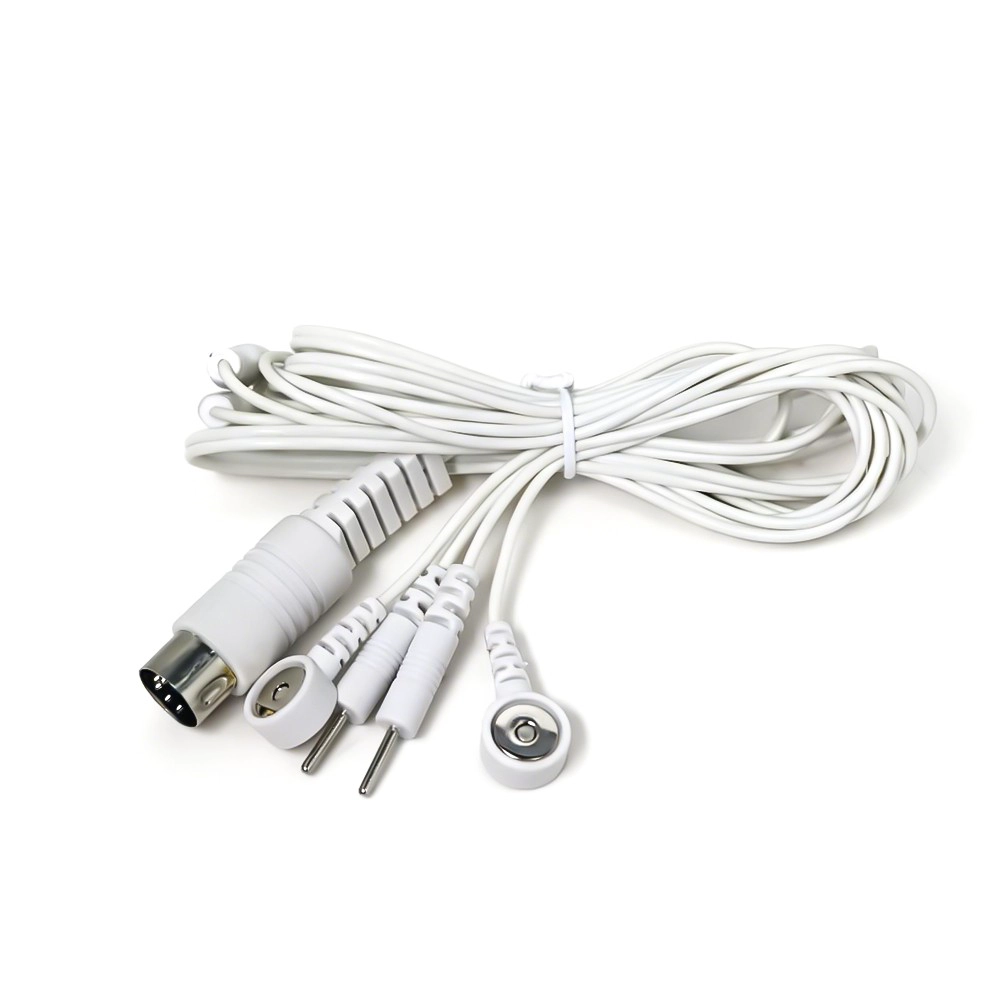 Çin DIN 5-Pin Erkek - Çift 3.5mm Manyetik Yapış Dişi ve Çift 2.0mm Pin Elektrot Tıbbi Kablo üretici firma