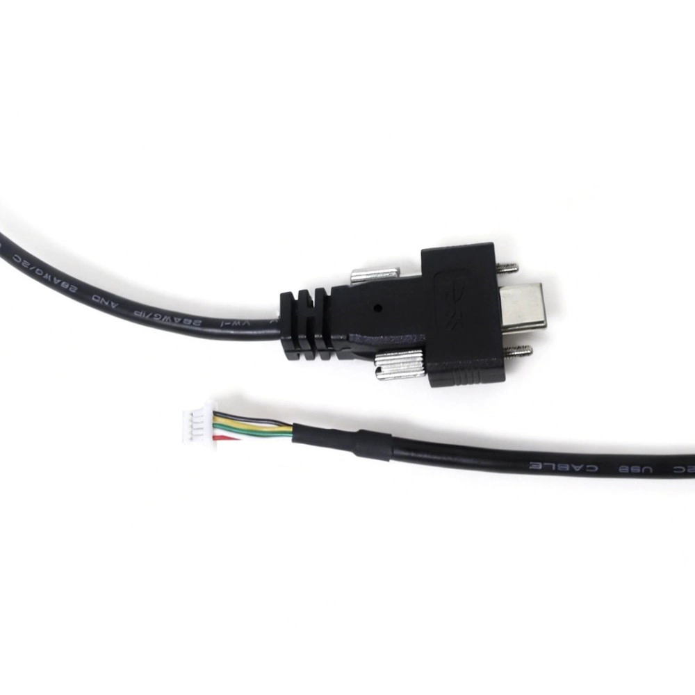 Cina Cavo connettore USB tipo C maschio a SHR-05V-S-B con doppio bloccaggio a vite | Produttore di cavi USB industriali personalizzati produttore