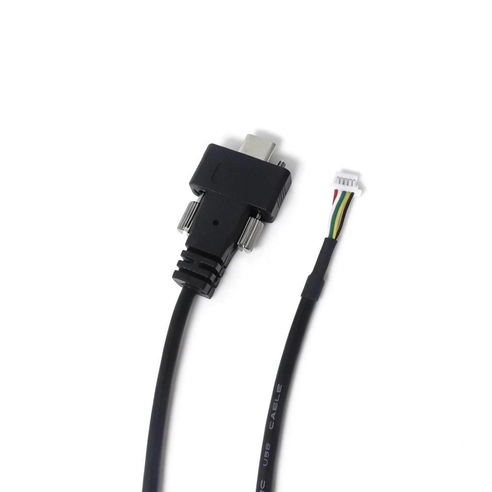 Cina Cavo connettore USB tipo C maschio a SHR-05V-S-B con doppio bloccaggio a vite | Produttore di cavi USB industriali personalizzati produttore