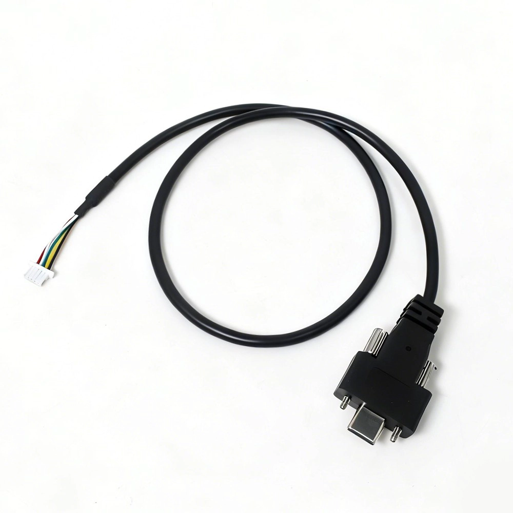 Cina Cavo connettore USB tipo C maschio a SHR-05V-S-B con doppio bloccaggio a vite | Produttore di cavi USB industriali personalizzati produttore