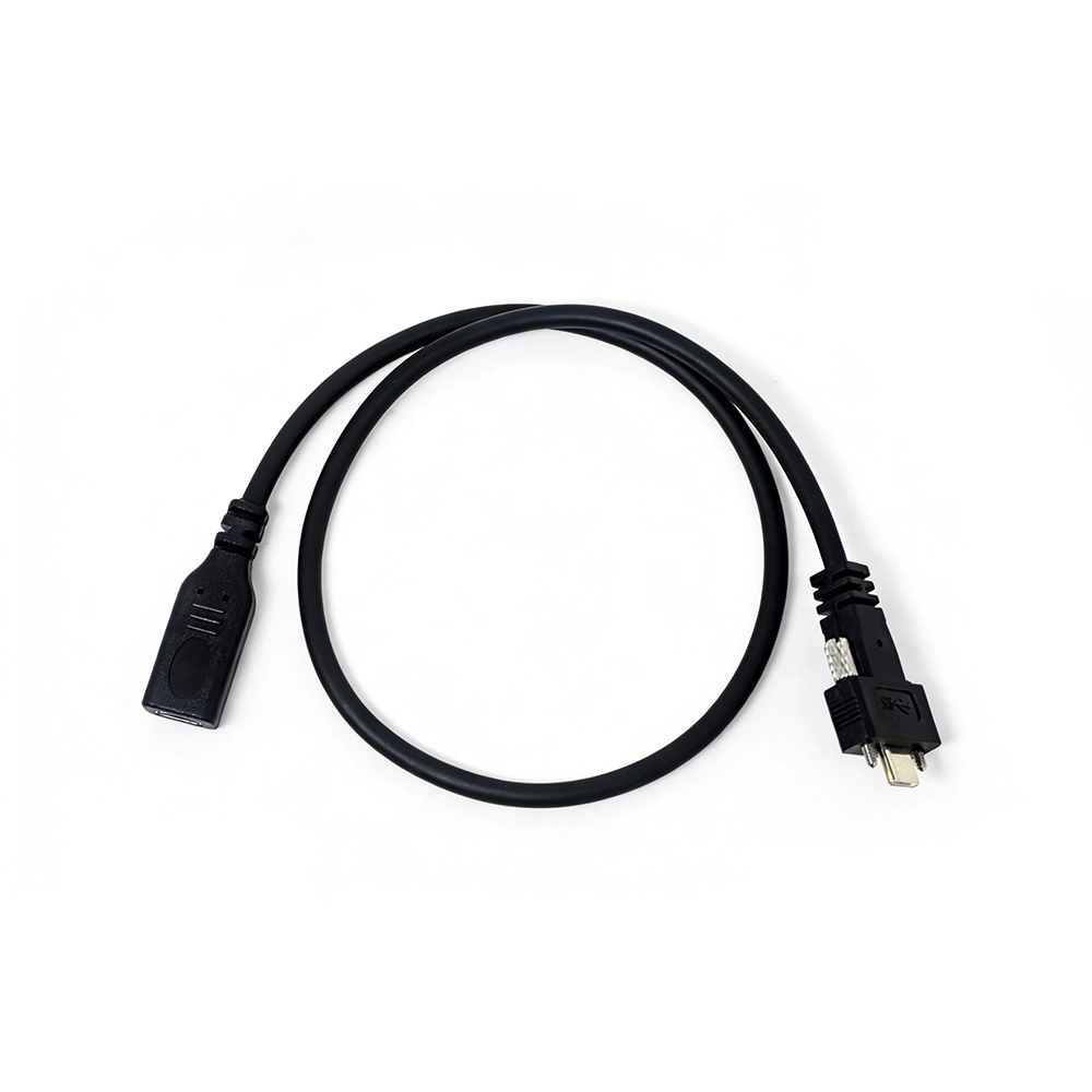 Cina Cavo USB 2.0 tipo C femmina a tipo C maschio con bloccaggio a vite | Connettore placcato oro | Estensione USB-C sicura con montaggio a pannello produttore