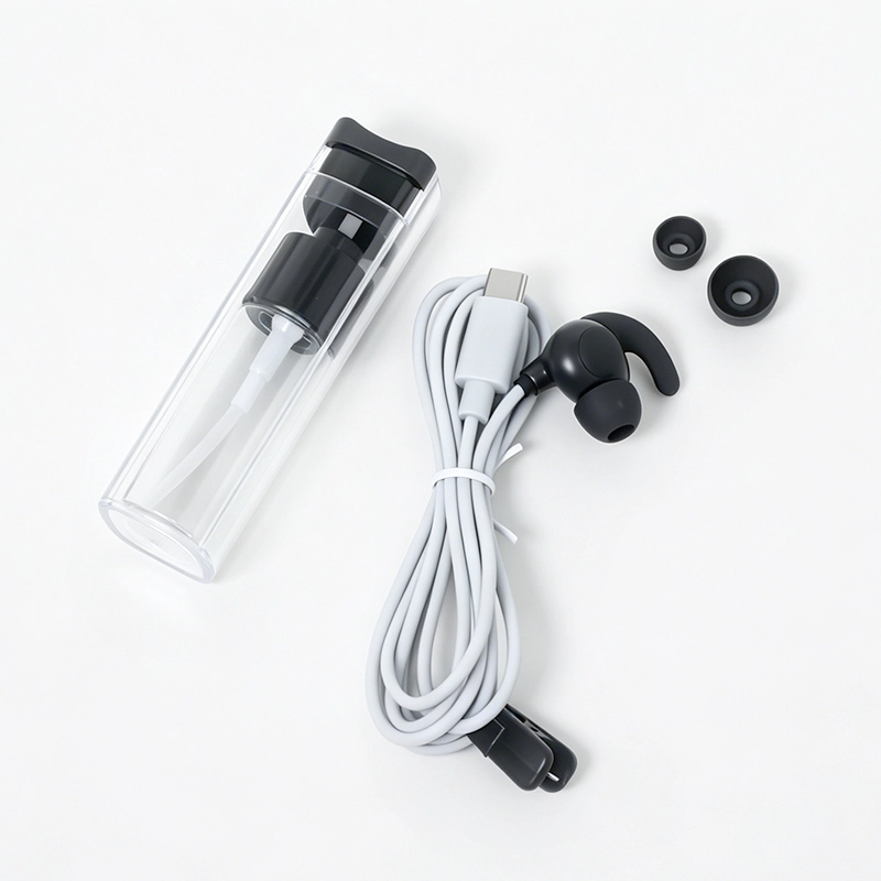 중국 OEM USB Type-C - 미주 신경 귀 클립 케이블 키트(스프레이 병 포함) tVNS 장치용 1.2M 회색 리드 와이어 제조업체