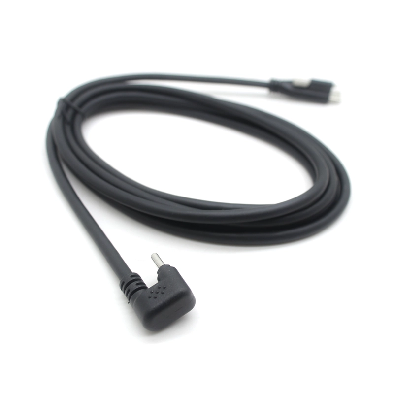 中国 USB Type-C ネジロック オス - 180° U 字型 Type-C ケーブル 2M USB 2.0 PD 充電ケーブル OEM メーカー メーカー