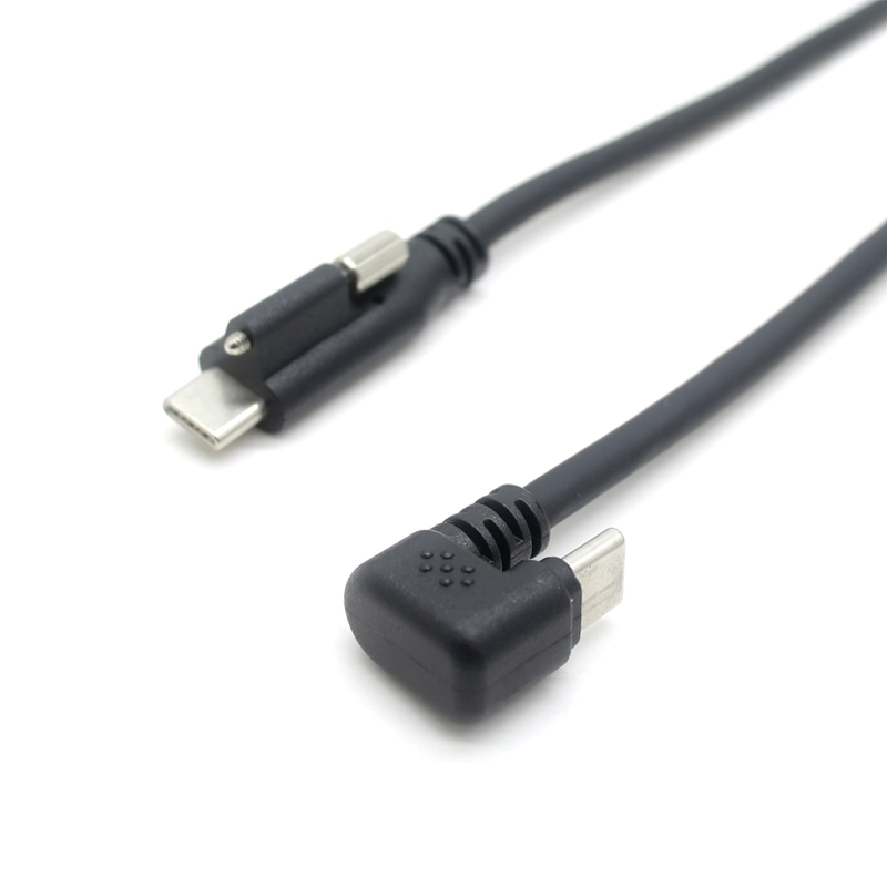 中国 USB Type-C ネジロック オス - 180° U 字型 Type-C ケーブル 2M USB 2.0 PD 充電ケーブル OEM メーカー メーカー