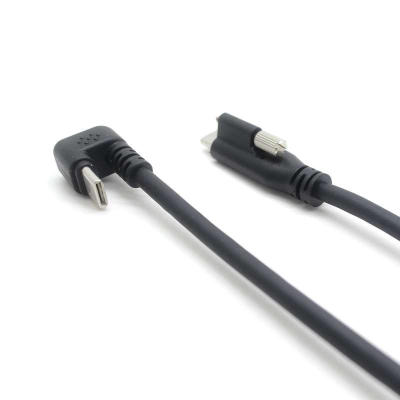 中国 USB Type-C ネジロック オス - 180° U 字型 Type-C ケーブル 2M USB 2.0 PD 充電ケーブル OEM メーカー メーカー