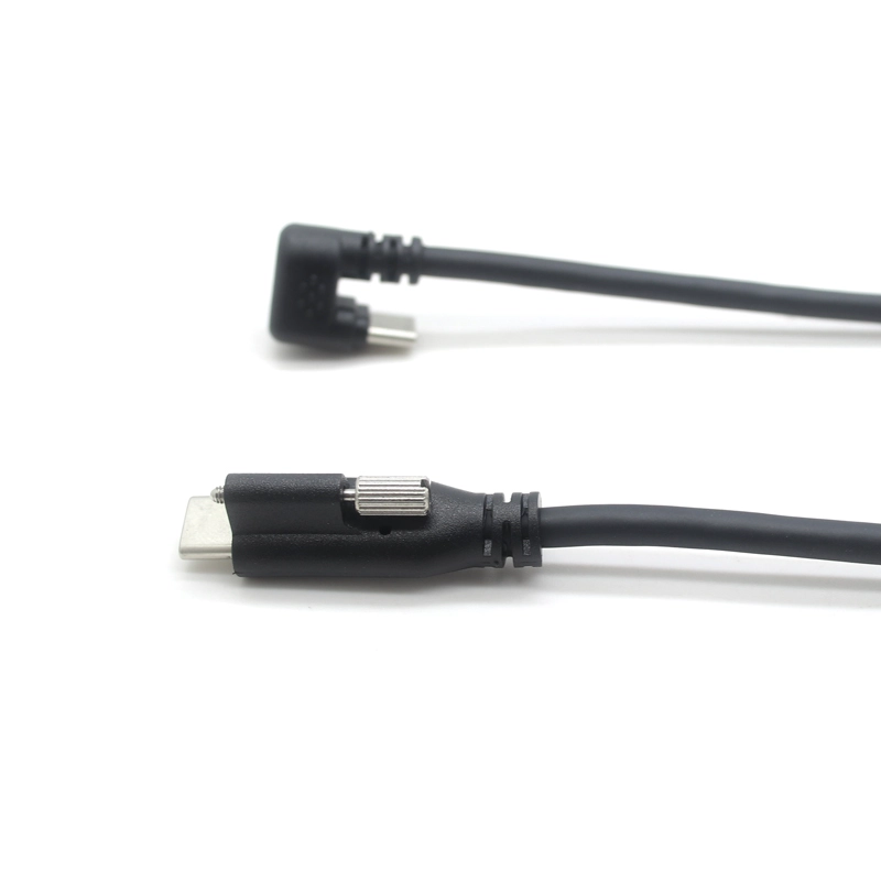 中国 USB Type-C ネジロック オス - 180° U 字型 Type-C ケーブル 2M USB 2.0 PD 充電ケーブル OEM メーカー メーカー