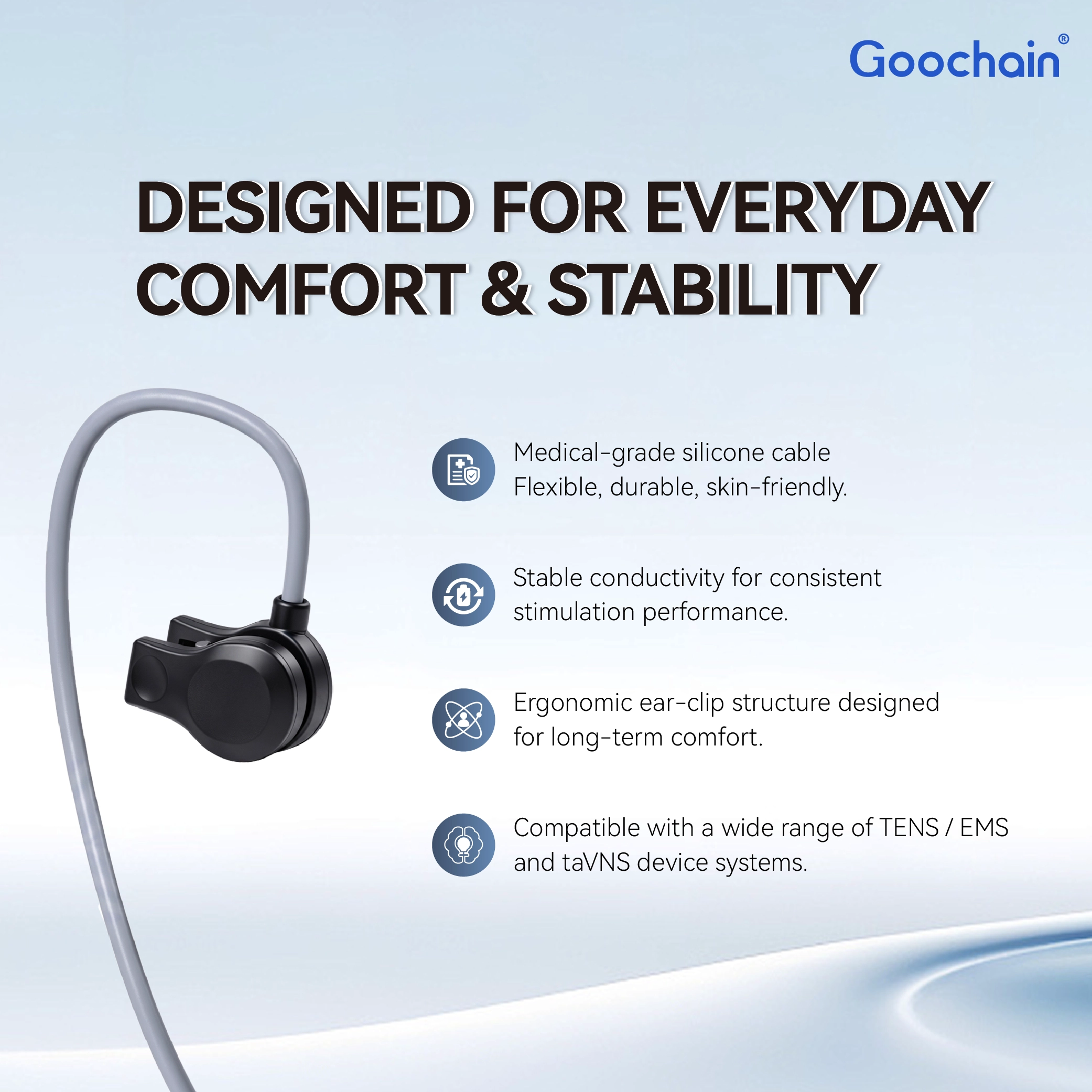 Çin Ergonomic Ear Clip Vagus Nerve Electrode for tVNS Therapy Device | OEM Tıbbi Elektrot Üreticisi üretici firma