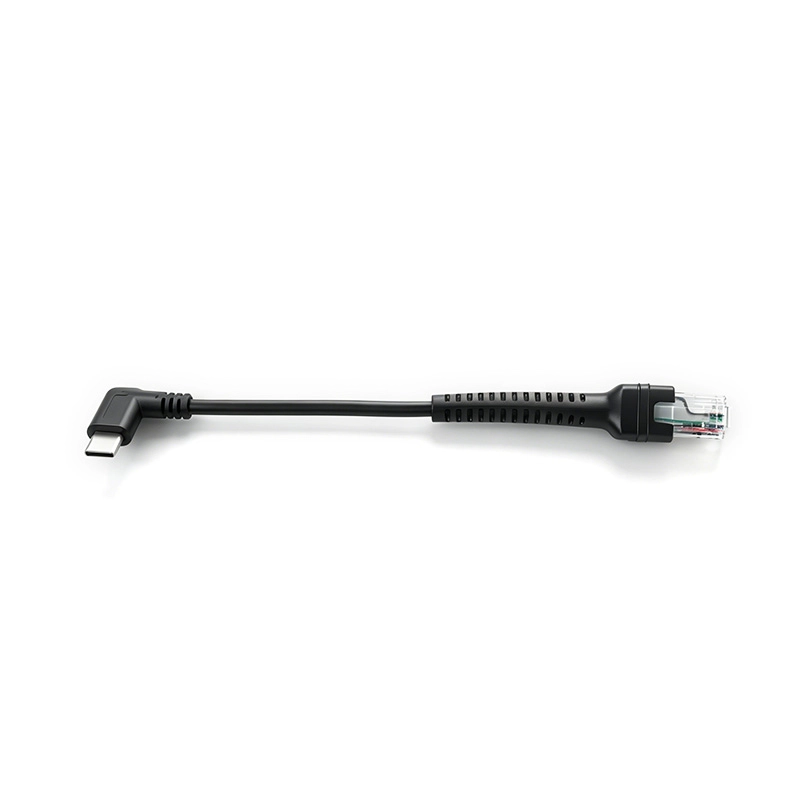 Cina Cavo da USB-C a RJ50 angolato a 90 gradi | Cavo dati corto da 17 cm | Cavo connettore per comunicazione industriale | Produttore OEM nero produttore