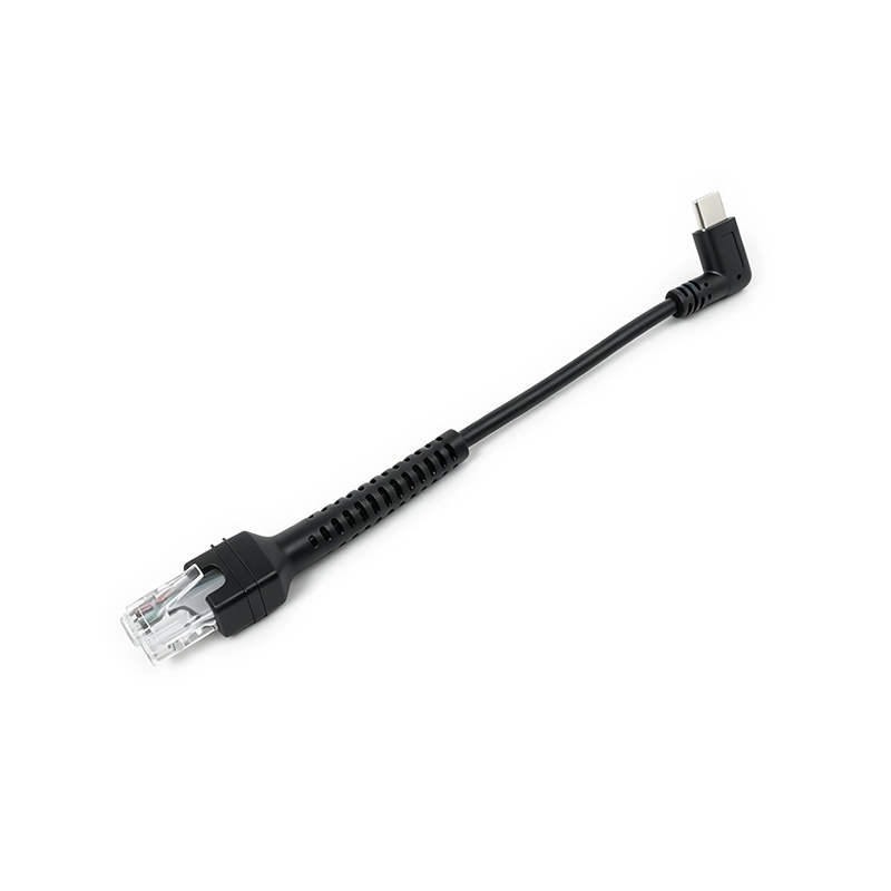 Cina Cavo da USB-C a RJ50 angolato a 90 gradi | Cavo dati corto da 17 cm | Cavo connettore per comunicazione industriale | Produttore OEM nero produttore
