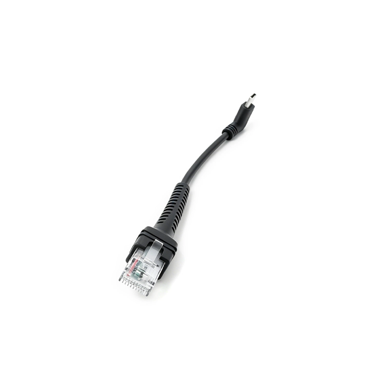 Cina Cavo da USB-C a RJ50 angolato a 90 gradi | Cavo dati corto da 17 cm | Cavo connettore per comunicazione industriale | Produttore OEM nero produttore