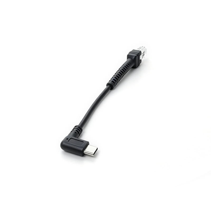 Cina Cavo da USB-C a RJ50 angolato a 90 gradi | Cavo dati corto da 17 cm | Cavo connettore per comunicazione industriale | Produttore OEM nero produttore