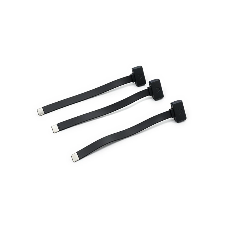 China 90 Degree USB Type-C Male to Open End FPC Cable 89.3mm Black with Heat Shrink Tubing | OEM Custom Cable Manufacturer manufacturer