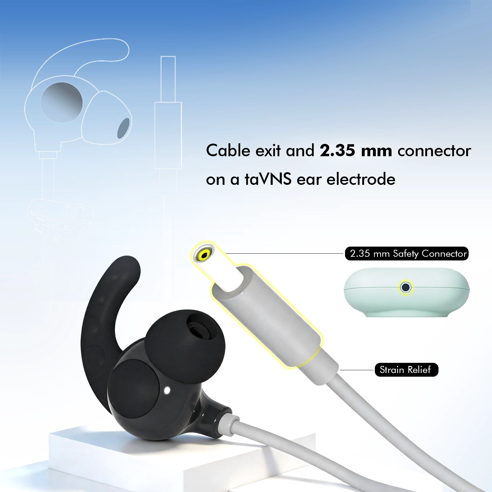 China 2-Pole Conductive Silicone taVNS Ear Clip Electrode manufacturer