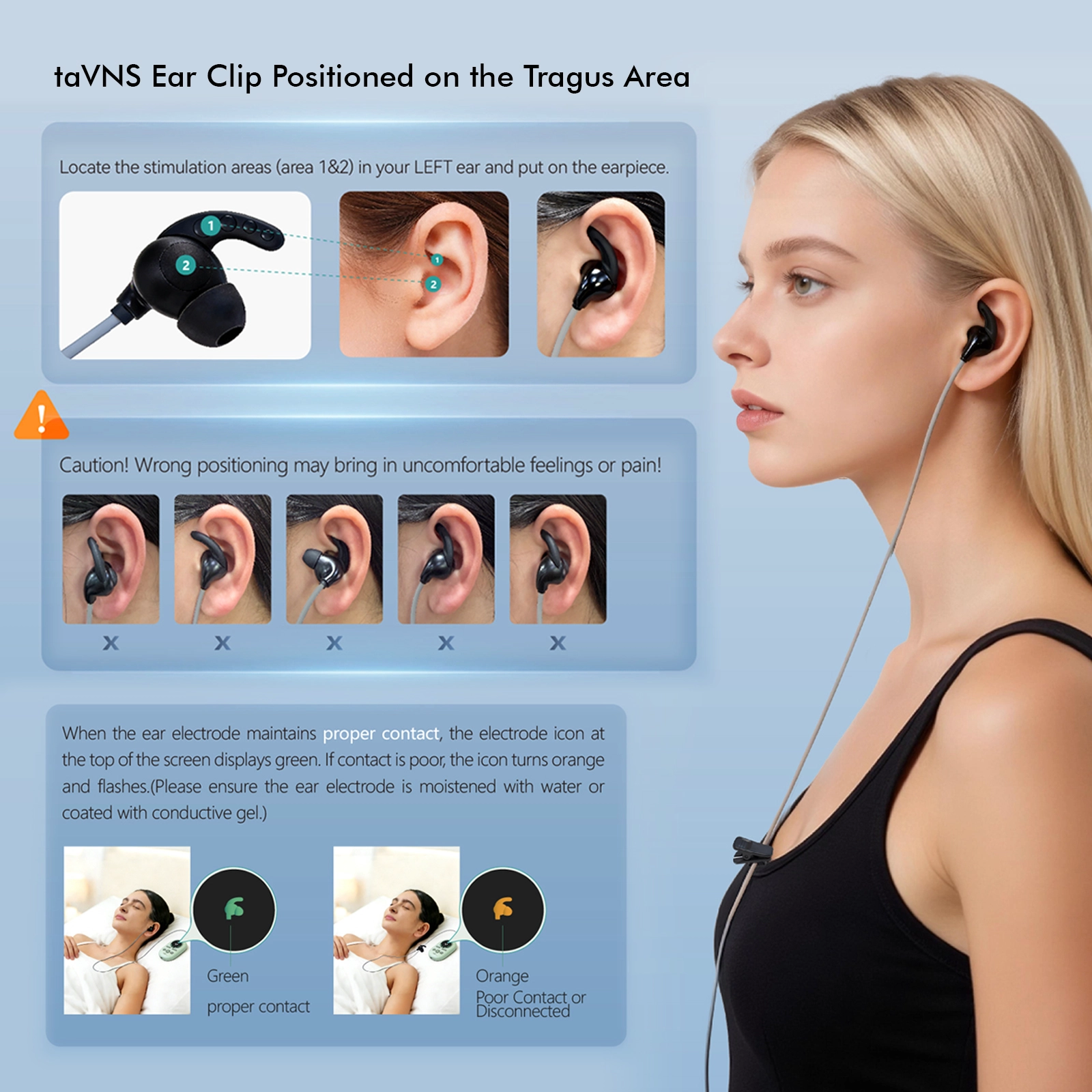 China 2-Pole Conductive Silicone taVNS Ear Clip Electrode manufacturer