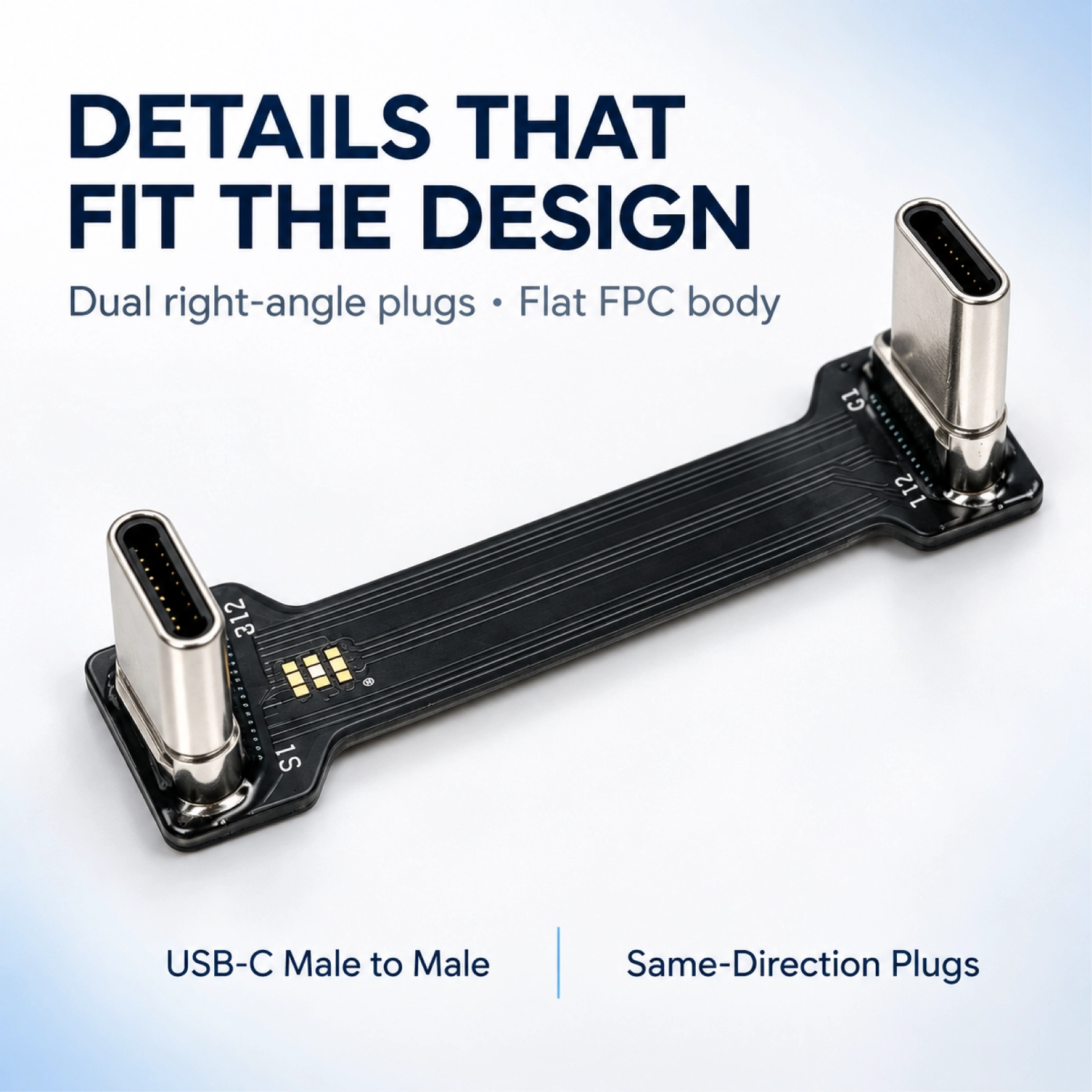 China Cabo FPC macho para macho de ângulo reto duplo USB-C fabricante