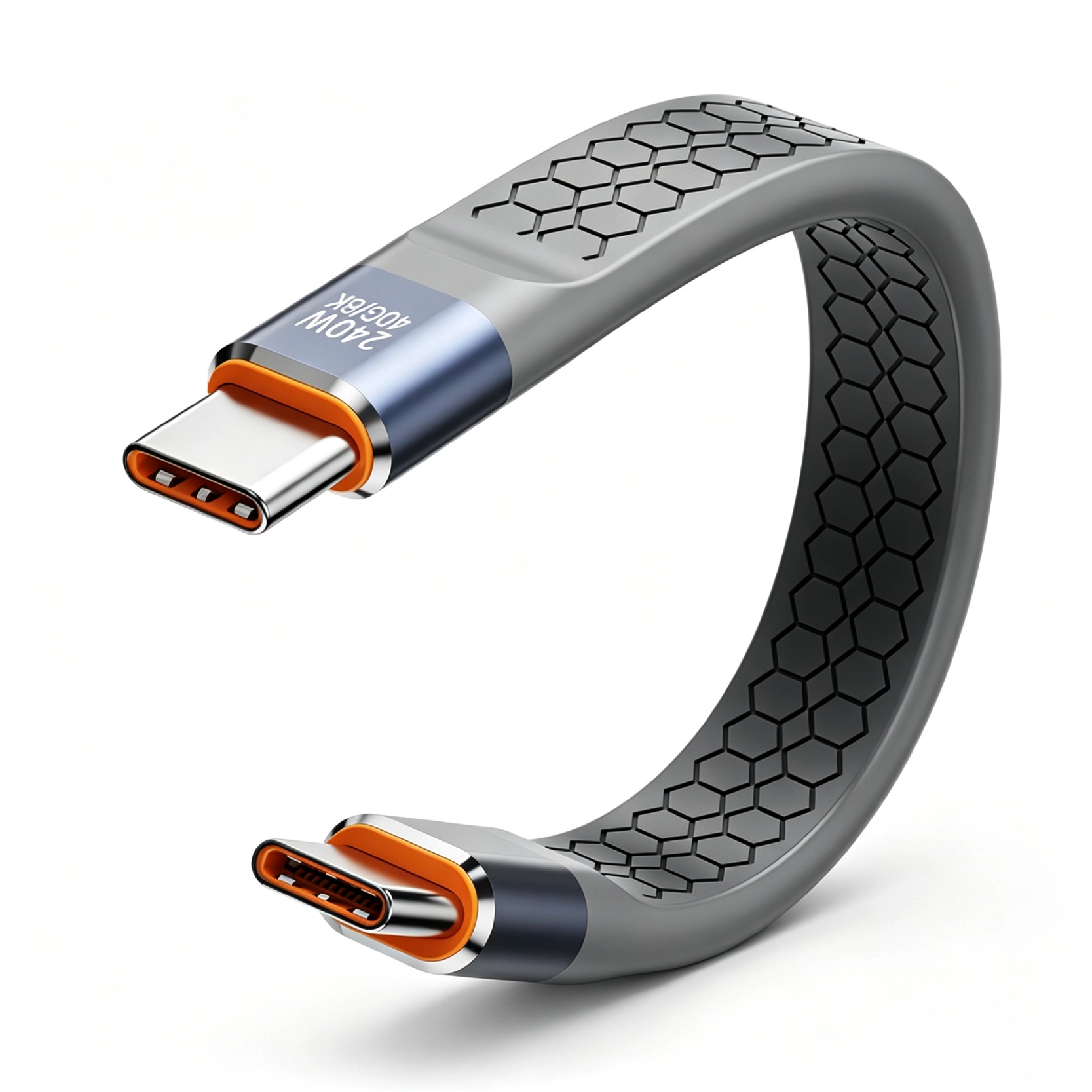 China 40 Gbit/s 240 W flaches USB-C-Kabel mit umspritztem FPC Hersteller