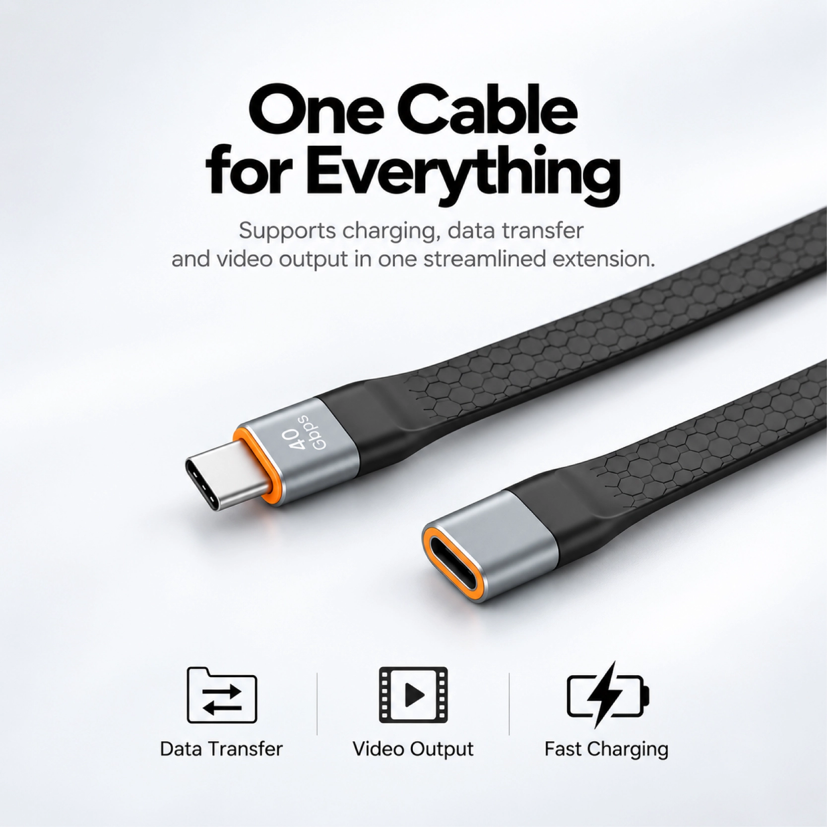 China Cabo de extensão plano USB-C FPC com corpo sobremoldado fabricante