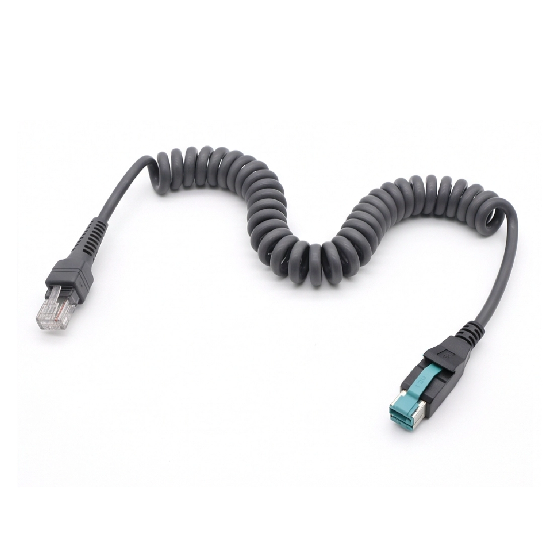 porcelana Cable de escáner PoweredUSB en espiral para escáneres de códigos de barras portátiles fabricante