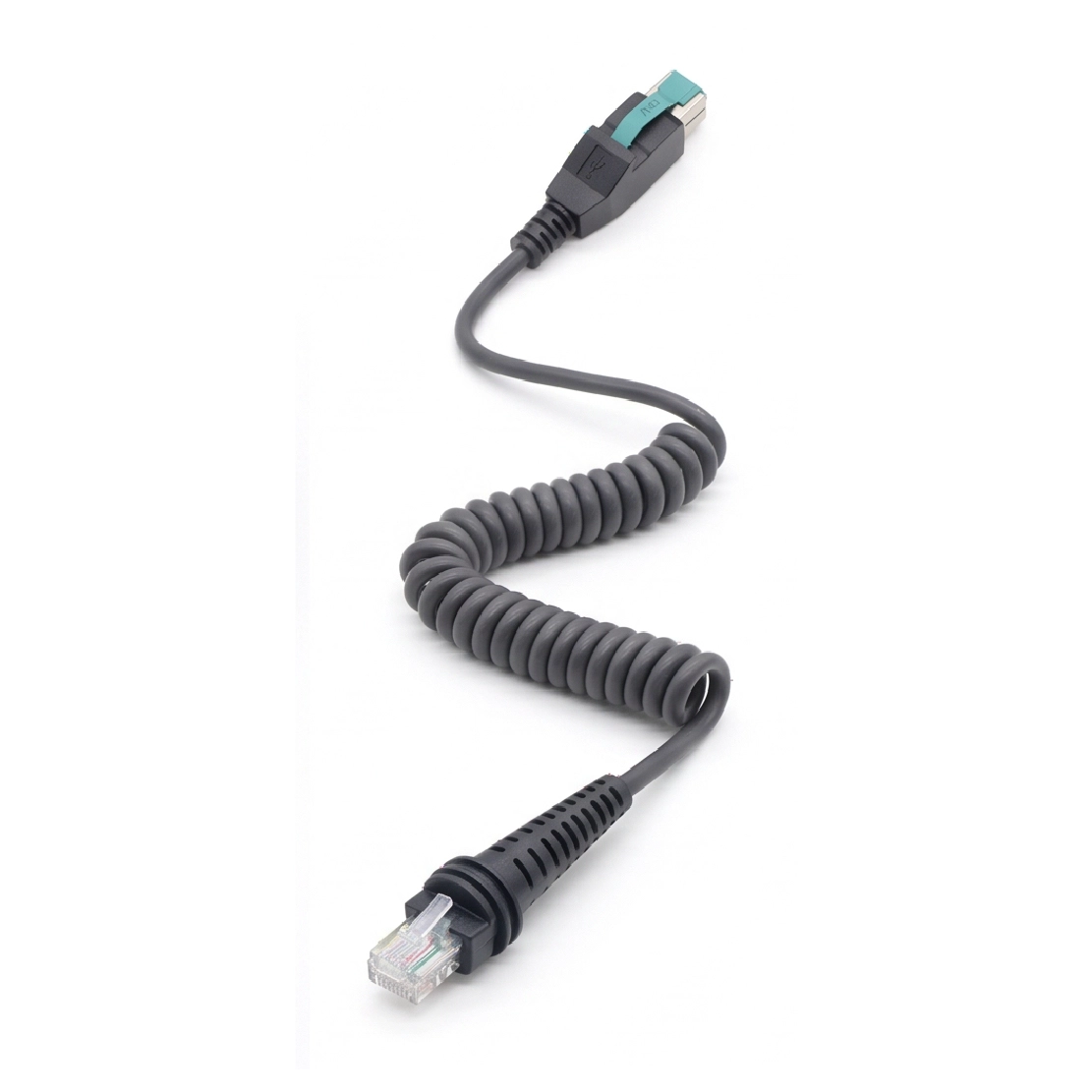 porcelana Cable de escáner PoweredUSB en espiral para escáneres de códigos de barras portátiles fabricante