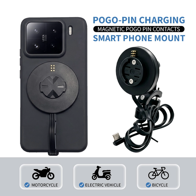 Chine Support de téléphone de chargement Pogo Pin pour guidon de moto et de vélo fabricant