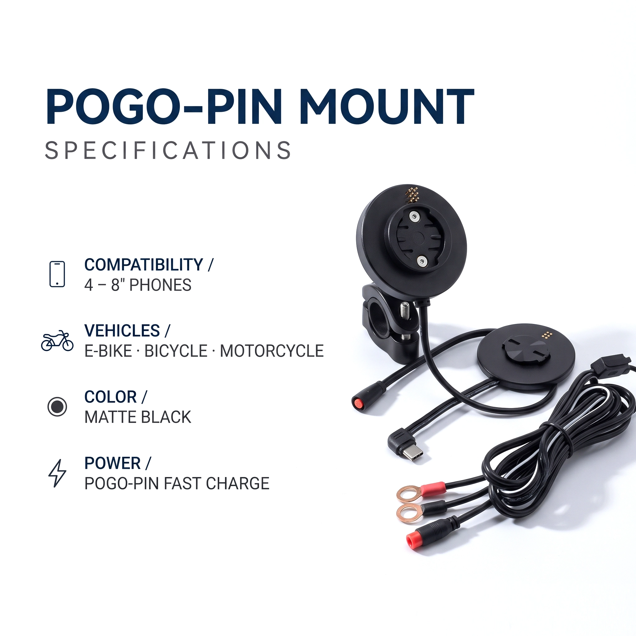Chine Support de téléphone de chargement Pogo Pin pour guidon de moto et de vélo fabricant