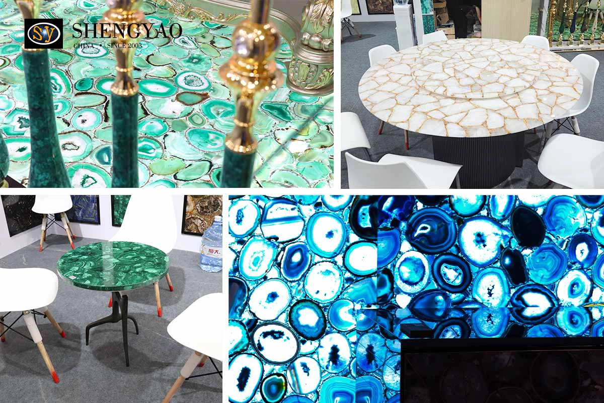 semi precious stone slab applications
