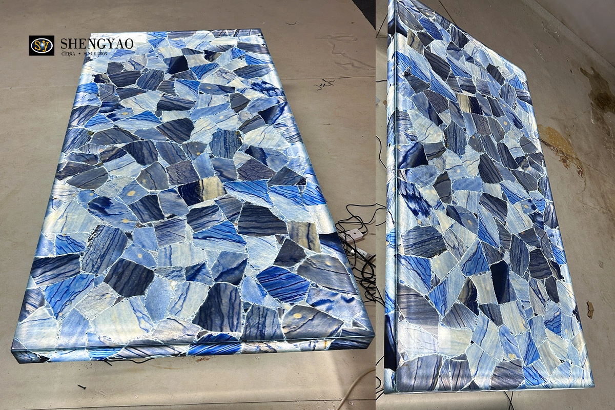 translucent blue aventurine countertop