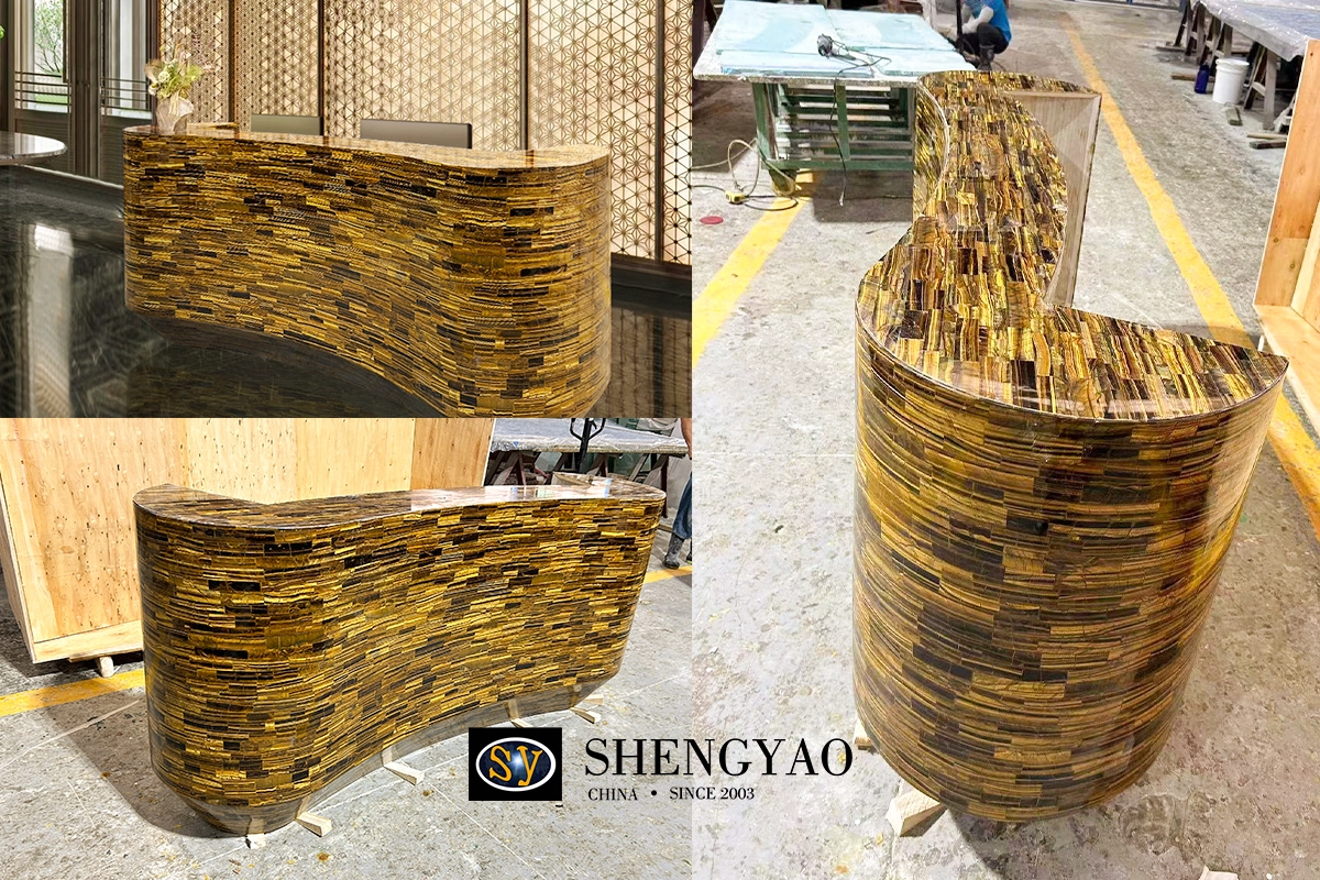 tiger eye stone bar countertop
