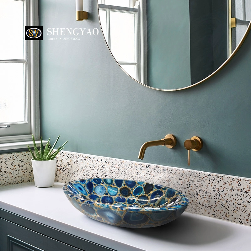 blue agate wash basin