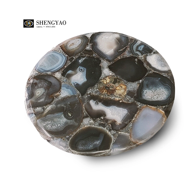 natural grey agate stone table top