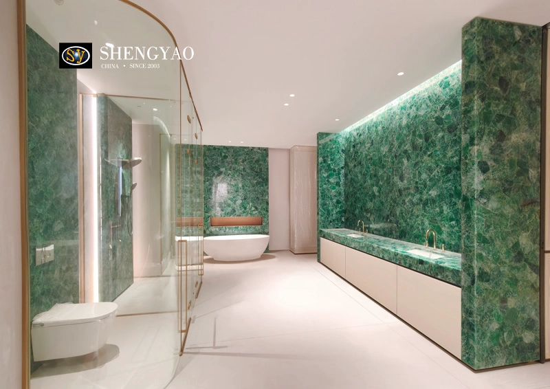 Bathroom Project Case | Green Fluorite Slab