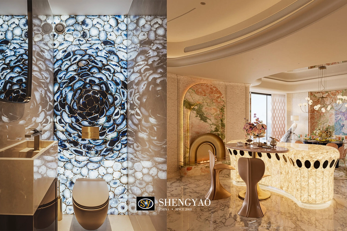 Custom Semi Precious Stone Wall Decoration