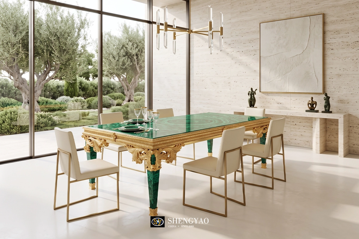 luxury malachite dining table